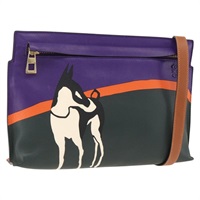 ロエベ LOEWE ショルダーバッグ ジョンアレンコラボ レザー パープル ゴールド レディース ARZ442M