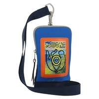 ロエベ LOEWE ネックポーチ ショルダーバッグ キャンバス ブルー シルバー レディース LNZ470M