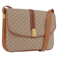 セリーヌ CELINE ショルダーバッグ マカダムキャンバス PVC ベージュ ゴールド レディース ARZ424A