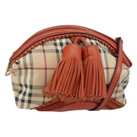 バーバリー BURBERRY ショルダーバッグ ノバチェック PVC ベージュ ゴールド レディース LNZ329A