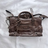 BALENCIAGA シティ ミディアム ショルダーバッグ ブラウン レザー