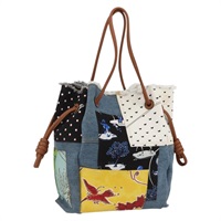 ロエベ LOEWE フラメンコノット トートバッグ デニム マルチカラー ゴールド レディース LNZ980M