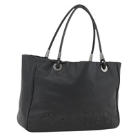 シャネル CHANEL トートバッグ カメリア ラムスキン ブラック シルバー レディース ARZ388A