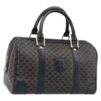 セリーヌ CELINE ボストンバッグ マカダムキャンバス ミニ PVCレザー ブラック ゴールド レディース am10759V