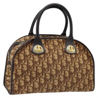 クリスチャンディオール Christian Dior ボストンバッグ トロッターキャンバス ベージュ ゴールド レディース ARZ309A