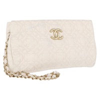 シャネル CHANEL クラッチバッグ アイコン パテントレザー ホワイト ゴールド レディース 172502A