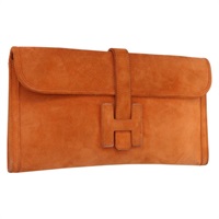 エルメス HERMES ジジェエラン29 クラッチバッグ スエード オレンジ レディース BSZ347SAV