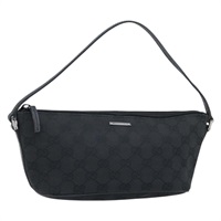 グッチ GUCCI アクセサリーポーチ GGキャンバス ブラック シルバー 07198 レディース 173843V