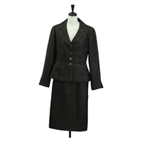 シャネル CHANEL 上着 ジャケット スカート セットアップ ウール ブラウン メンズ 158559M