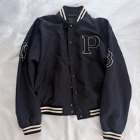 PRADA 25AW トライアングル バーシティ ジャケット XS ネイビー ウール