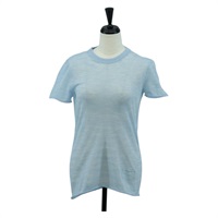 シャネル CHANEL 半袖Ｔシャツ ニット コットン ライトブルー レディース 168330M