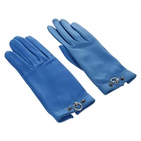 エルメス HERMES 手袋 メドール レザー 6 1/2 ブルー レディース ARZ096V