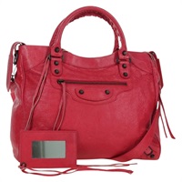 バレンシアガ BALENCIAGA ザシティ ハンドバッグ レザー 2way レッド 235216 レディース AMZ544V