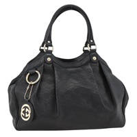 グッチ GUCCI ハンドバッグ GGキャンバス グッチシマ スーキー レザー ブラック ゴールド 211944 レディース am11144A