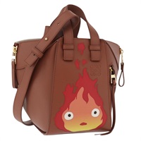 ロエベ LOEWE ハンモック ハンドバッグ LOEWE × Studio Ghibli カルシファー ハウルの動く城 レザー 2way ブラウン ゴールド レディース 167155SM
