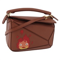 ロエベ LOEWE カルシファー　パズルバッグミニ ハンドバッグ LOEWE × Studio Ghibli レザー 2way ブラウン ゴールド レディース 167156SM