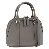 グッチ GUCCI ハンドバッグ マイクロGGキャンバス グッチシマ レザー アウトレット グレー ゴールド 449654 レディース 174361A