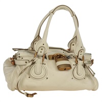 クロエ Chloe パディントン ハンドバッグ レザー アイボリー ゴールド レディース ARZ911SAV