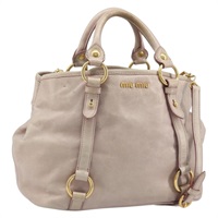 ミュウ ミュウ Miu Miu ハンドバッグ レザー 2way ピンク ゴールド レディース BAZ142M