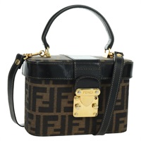 フェンディ FENDI ハンドバッグ ズッカキャンバス バニティ 2way ブラック ブラウン レディース BAZ400V