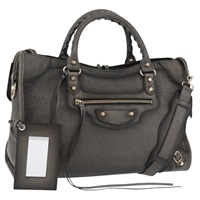 バレンシアガ BALENCIAGA ザ シティ ハンドバッグ レザー 2way ゴールド グレー 115748 レディース yk20207SAM