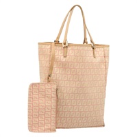 フェンディ FENDI ハンドバッグ ズッキーノキャンバス ピンク ゴールド レディース ARZ892A