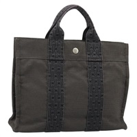 エルメス HERMES エールラインPM ハンドバッグ キャンバス グレー レディース BA11807A