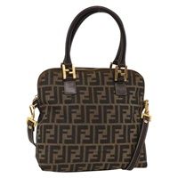 フェンディ FENDI ハンドバッグ ズッカキャンバス 2way ブラック ブラウン レディース BAZ010A