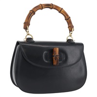 グッチ GUCCI ハンドバッグ バンブー レザー ブラック ゴールド 000 1781 0633 レディース BAZ077A