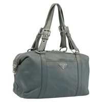 プラダ PRADA ハンドバッグ レザー グレー シルバー レディース BAZ140A