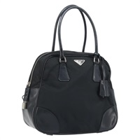 プラダ PRADA ハンドバッグ ナイロン ブラック シルバー レディース BAZ141A