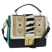 エム・シー・エム MCM ハンドバッグ ヴィセトス ロゴグラム PVCレザー 2way マルチカラー ゴールド レディース BAZ656A