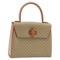 セリーヌ CELINE ハンドバッグ マカダムキャンバス PVC ベージュ ゴールド レディース BAZ719A