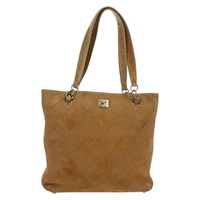 シャネル CHANEL ハンドバッグ ワイルドステッチ スエード ブラウン ゴールド レディース bs34273A