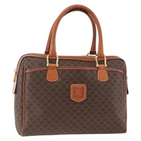 セリーヌ CELINE ハンドバッグ マカダムキャンバス PVCレザー ブラウン ゴールド レディース SW2247A