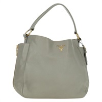 プラダ PRADA ショルダーバッグ レザー グレー ゴールド レディース ARZ570V