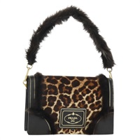 プラダ PRADA ショルダーバッグ ハラコ ゴールド ブラウン レディース YKZ470M