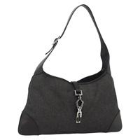 グッチ GUCCI ショルダーバッグ ジャッキー キャンバス ブラック シルバー 28628 レディース am11143A