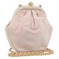 シャネル CHANEL ショルダーバッグ チェーン スエード ピンク ゴールド レディース AMZ167A