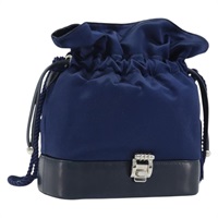 グッチ GUCCI ショルダーバッグ サテン ネイビー シルバー レディース AMZ171A