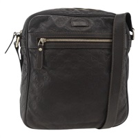 グッチ GUCCI ショルダーバッグ GGキャンバス グッチシマ レザー ダークブラウン ゴールド 201448 レディース BA11696A