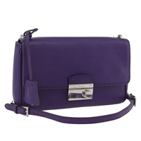 プラダ PRADA ショルダーバッグ チェーン サフィアーノレザー パープル シルバー レディース ka3343A
