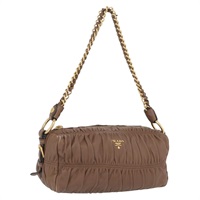 プラダ PRADA ショルダーバッグ チェーン レザー ブラウン ゴールド レディース SW2154A
