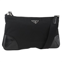プラダ PRADA ショルダーバッグ ナイロン シルバー ブラック レディース SW2179A