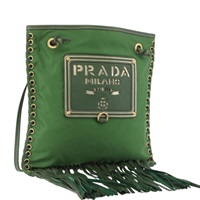 プラダ PRADA ショルダーバッグ ナイロン グリーン ゴールド レディース ARZ495A