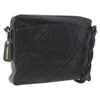 シャネル CHANEL ショルダーバッグ ラムスキン ブラック ゴールド レディース 174360V