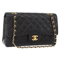 シャネル CHANEL ショルダーバッグ マトラッセ25 チェーン ラムスキン ゴールド ブラック レディース 167174SM