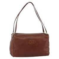 クリスチャンディオール Christian Dior ショルダーバッグ レザー ブラウン ゴールド レディース 174305A