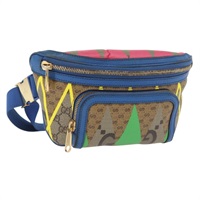 グッチ GUCCI ショルダーバッグ GGスプリーム バムバッグ PVC マルチカラー ゴールド 733240 レディース 167180A