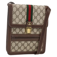 グッチ GUCCI ショルダーバッグ GGスプリーム PVC ベージュ ゴールド レディース 174211A